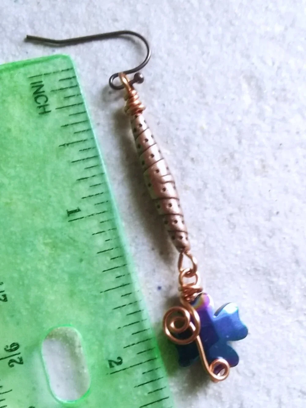 Blue Green Purple Hues! 4 Leaf Clover Dangle Earrings! Positive Vibes & GoodLuck